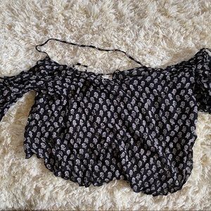 🔹Forever21 black floral racerback shirt